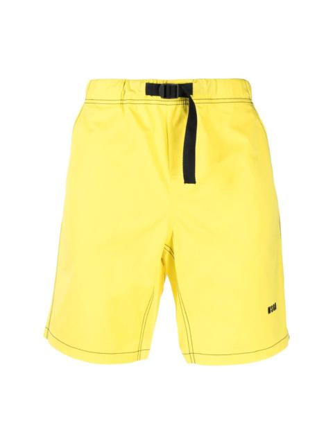 contrast stitching track shorts