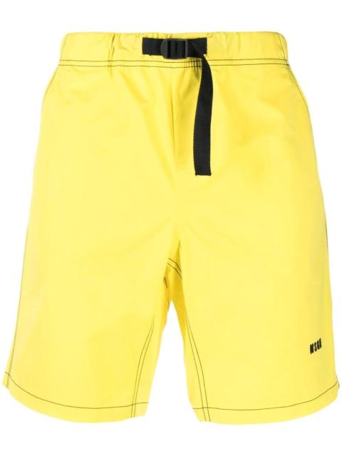 MSGM contrast stitching track shorts