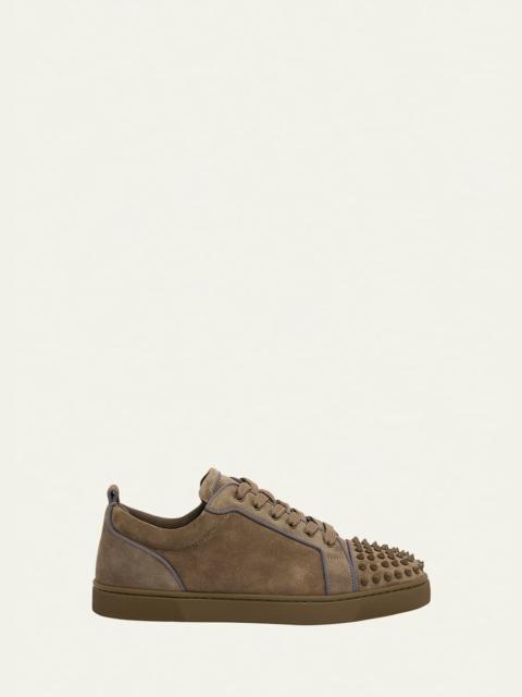 Christian Louboutin Men's Louis Junior Spikes Low-Top Suede Sneakers