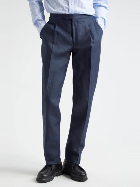 Tailored Pleated Linen Pants