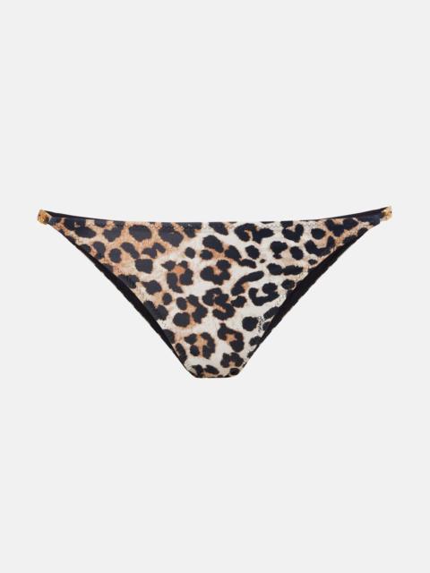 GANNI Leopard-print bikini bottoms
