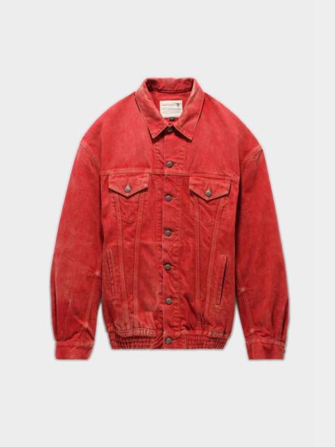 R13 CINCHED WAIST DENIM TRUCKER - VINTAGE RED | R13