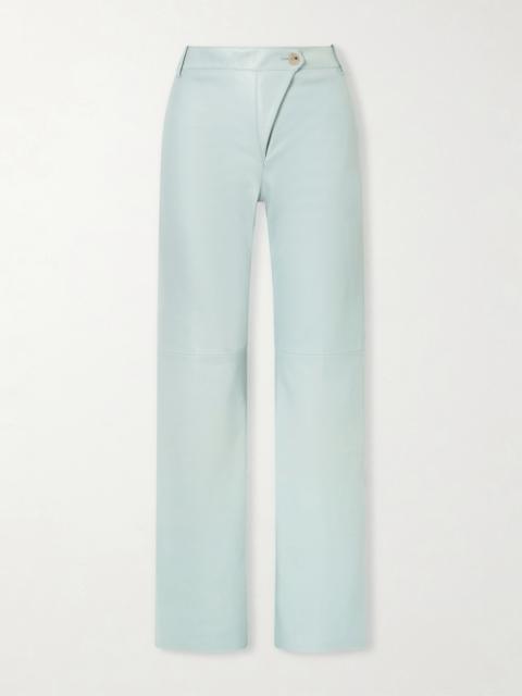 Chloé High-rise Paneled Leather Straight-leg Pants
