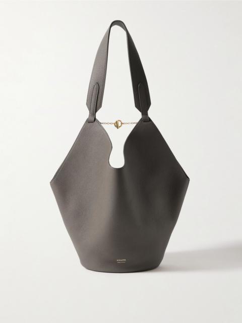 KHAITE Lotus small textured-leather tote Anthracite