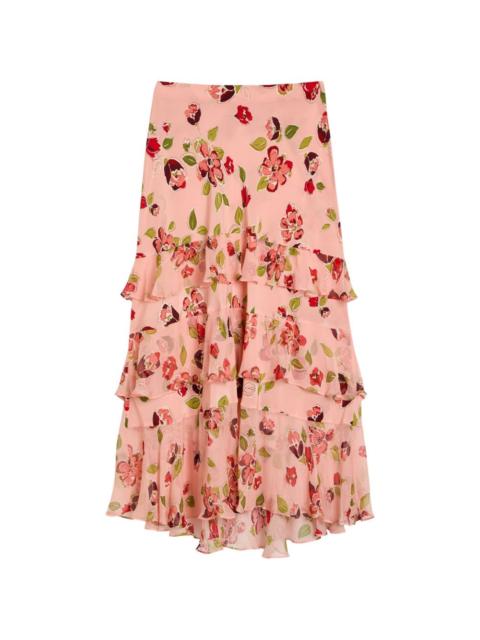 RIXO Preslee floral-pattern midi skirt