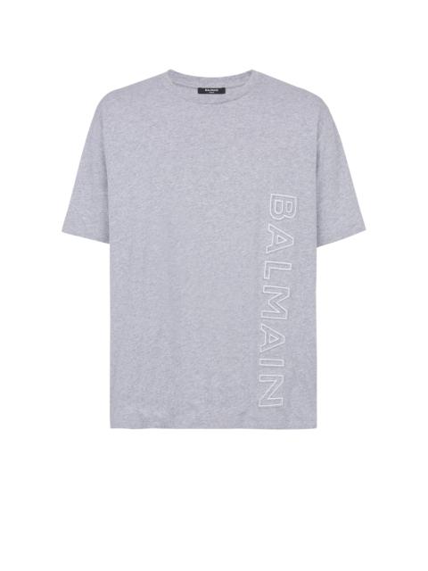 T-shirt in eco-responsible cotton with reflective Balmain logo