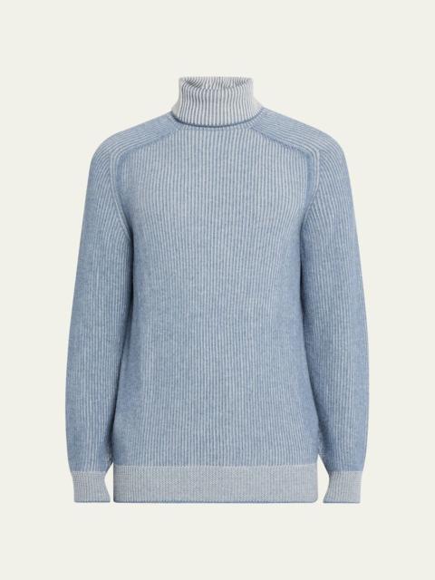 SEASE Men's Dinghy Roll Cashmere Rib Turtleneck Sweater