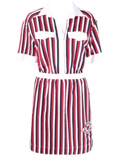Moschino striped elasticated waist shirt dress