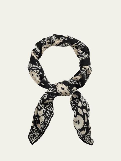 Ralph Lauren Men's Cashmere and Silk Paisley Neckerchief