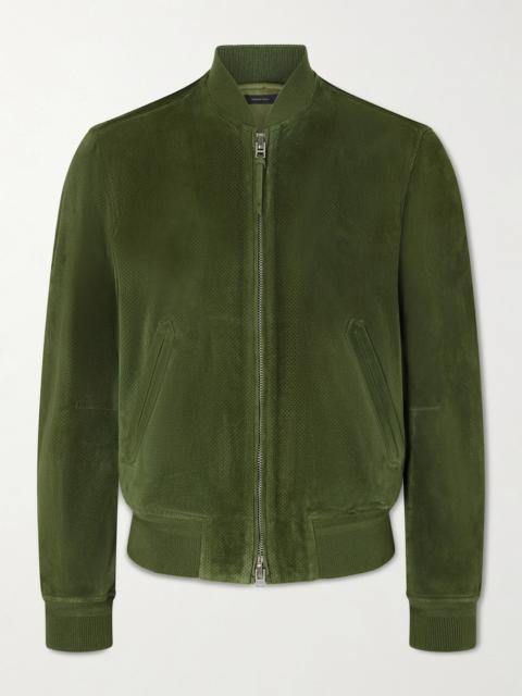 TOM FORD Perforated Suede Bomber Jacket