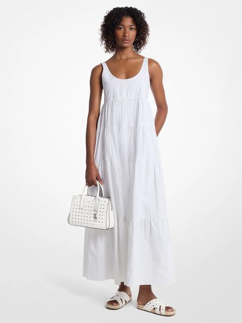 MICHAEL KORS Stretch Cotton Tiered Dress