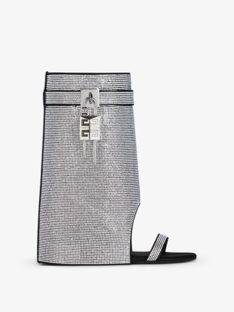 Givenchy SHARK LOCK SANDALS IN SATIN WITH STRASS