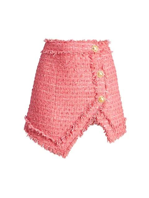 Balmain Asymmetrical Tweed Mini-Skirt