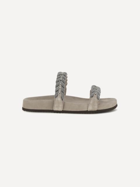Brunello Cucinelli Laurel leaf monili-embellished Slides