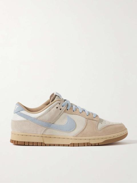 Nike Dunk Low Mesh-Trimmed Suede Sneakers