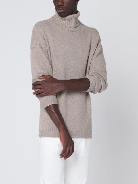 Loro Piana Greige cashmere turtleneck sweater