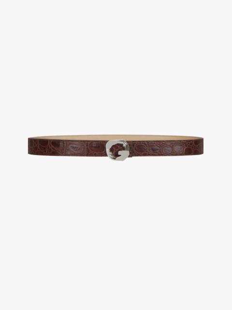 Givenchy G CHAIN BUCKLE REVERSIBLE BELT IN CROCODILE EFFETC LEATHER