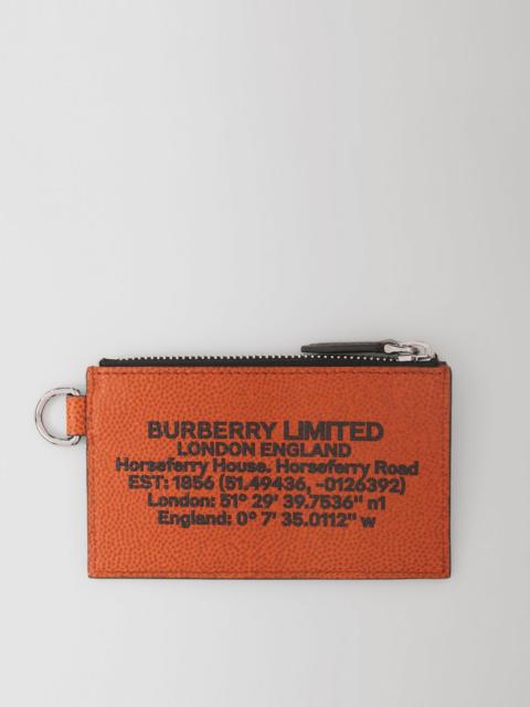 Burberry Location Print Leather Card Case Lanyard