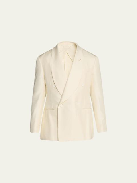 Men's Silk Shantung Double-Breasted Dinner Jacket