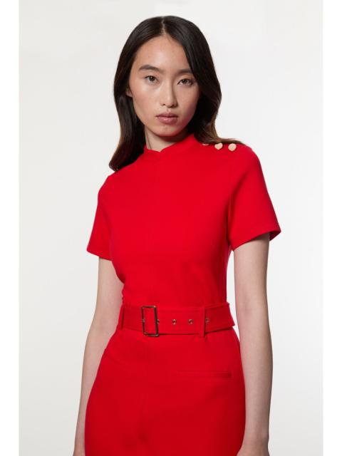 KAREN MILLEN Belted Ponte Midi Dress