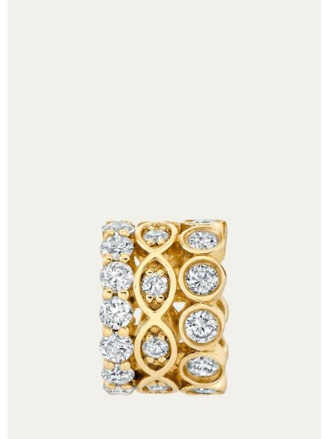 SYDNEY EVAN 14K Yellow Gold Diamond Trio Chain Ring