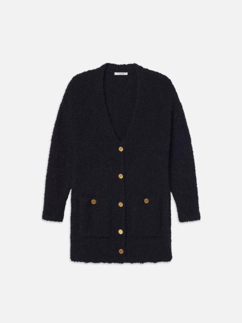 FRAME Boyfriend Boucle Cardi in Navy