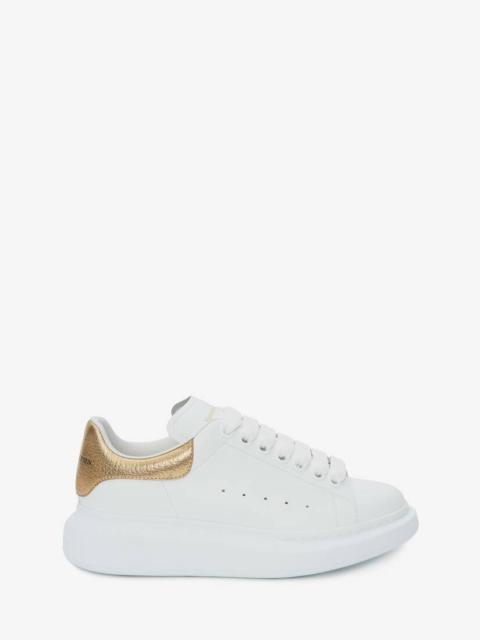 Oversized Sneaker in White/gold