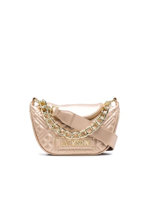 Moschino logo plaque quilted tote bag