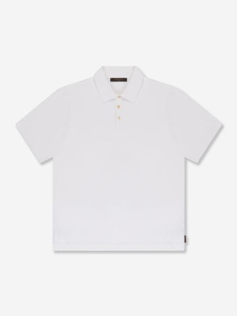 SLOWEAR Slim fit cotton and silk jersey polo shirt