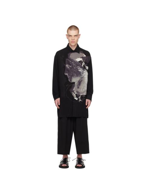 Yohji Yamamoto Black Printed Shirt
