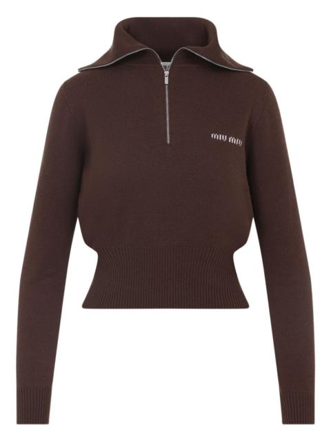Miu Miu high-neck zip-up sweater