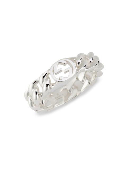 GUCCI Men's Interlocking GG Sterling Silver Ring - Silver