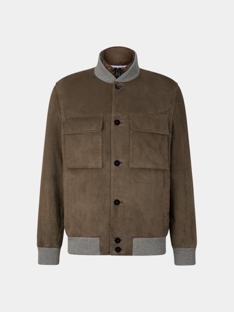 BOGNER Roger leather jacket in Khaki