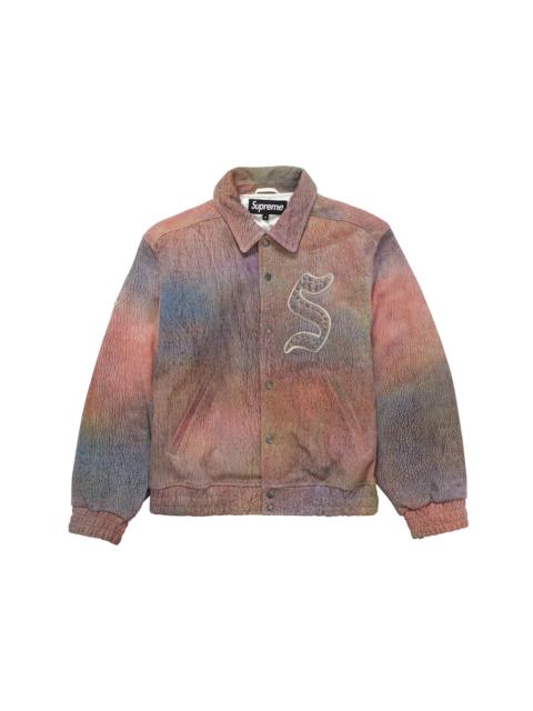 Supreme Pebbled Leather Varsity Jacket Multicolor