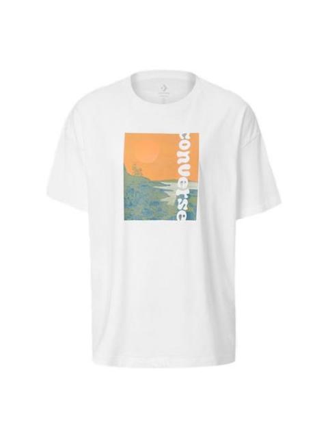 Converse (WMNS) Converse landscape Alphabet Printing Short Sleeve White 10019568-102