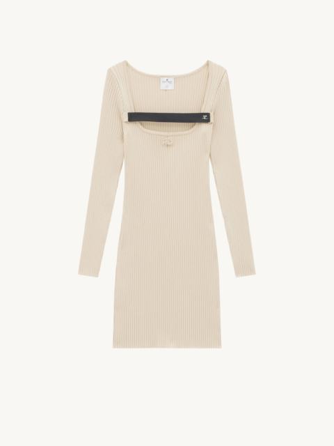 courrèges RIB KNIT LS RACER DRESS