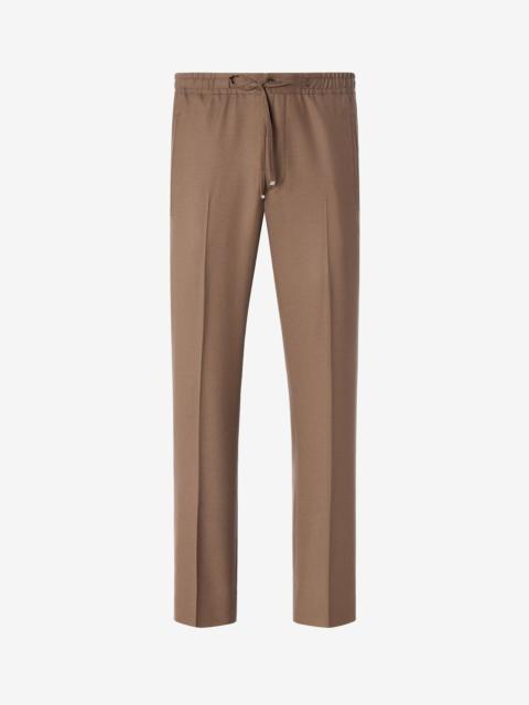 CORNELIANI Brown pure wool trousers