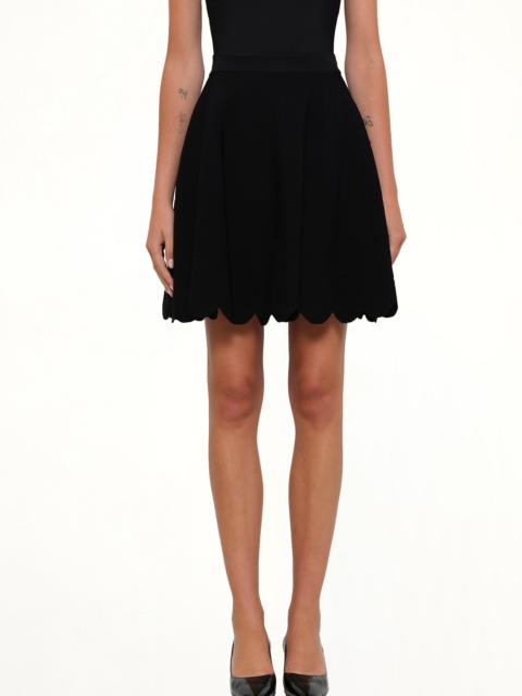 Alexander McQueen Embroidered Rose Mini Skirt in Black