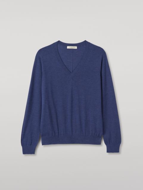 Johnstons of Elgin Beatrice Blue Superfine Cashmere Jumper
