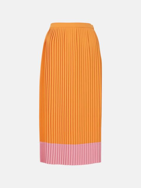 Dries Van Noten Colorblocked pleated midi skirt
