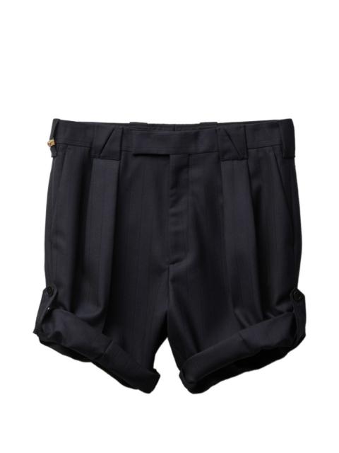 VERSACE pinstripe wool formal shorts