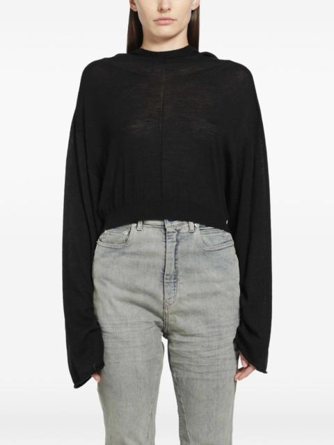 Rick Owens cropped knit hoodie
