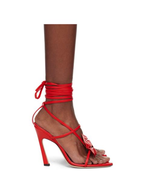 Blumarine Red Butterfly '105 Nappa Heeled Sandals