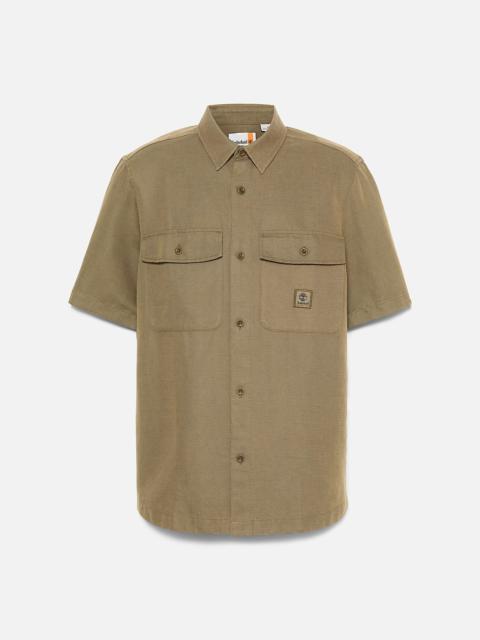Timberland Men's Cotton Linen Utility Overshirt