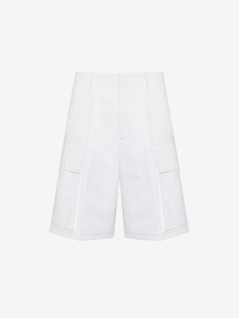 Alexander McQueen Men's Cargo Shorts in White