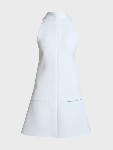 courrèges 2-Pocket Twill A-Line Mini Dress