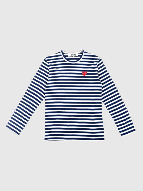 Comme des Garçons PLAY BIG RED HEART STRIPED L/S T-SHIRT