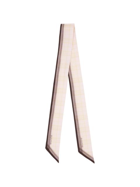 Jil Sander Pink Twilly Check Scarf