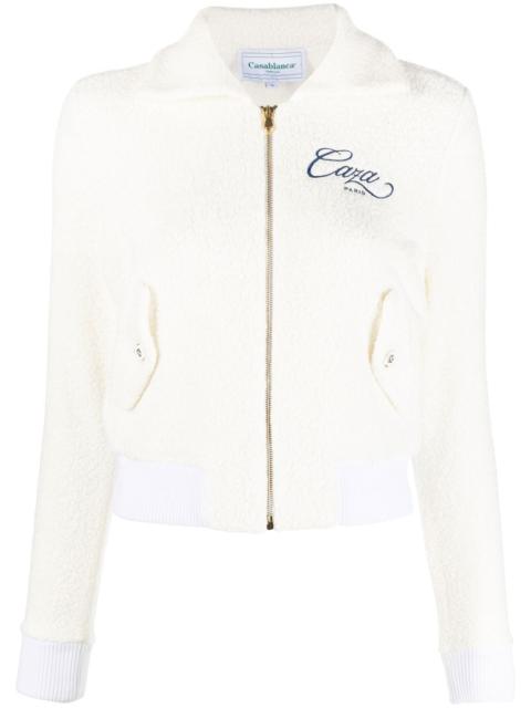 CASABLANCA embroidered-logo zip-fastening jacket