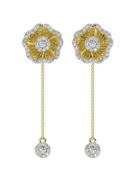 Marchesa HALO FLOWER ROSE GOLD DROP EARRINGS